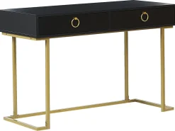 Beliani Konsolipoyta 2 Laatikkoa Musta/Kulta Westport Store