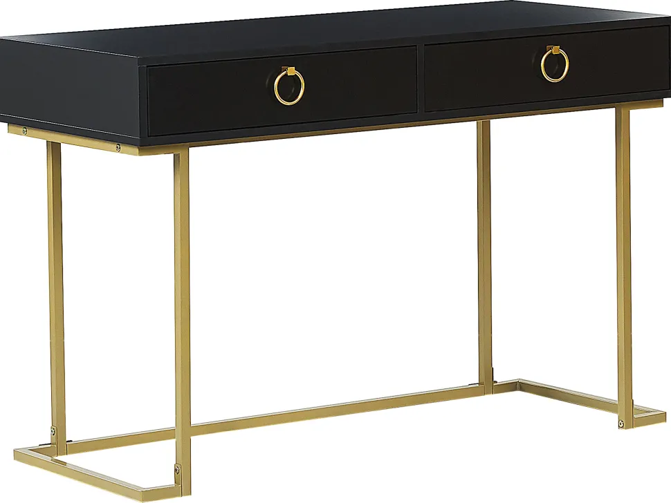 Beliani Konsolipoyta 2 Laatikkoa Musta/Kulta Westport Store