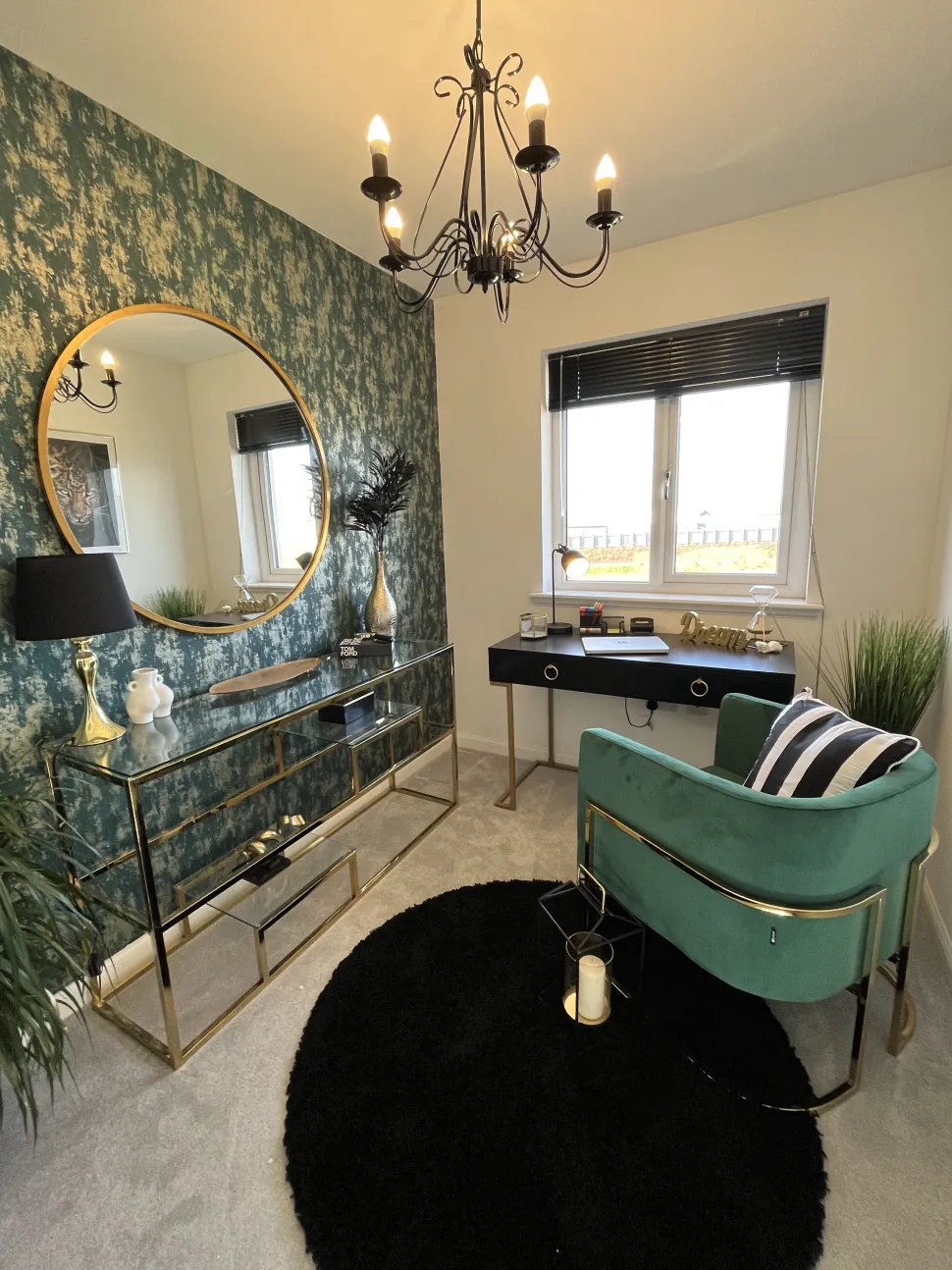 Beliani Konsolipoyta 2 Laatikkoa Musta/Kulta Westport Store