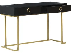Beliani Konsolipoyta 2 Laatikkoa Musta/Kulta Westport Store