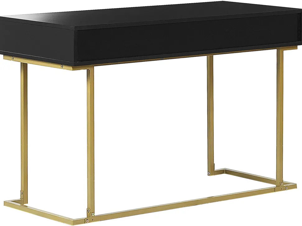 Beliani Konsolipoyta 2 Laatikkoa Musta/Kulta Westport Store