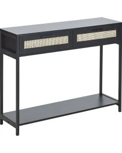 Beliani Konsolipoyta 2 Laatikkoa Musta Opoco Outlet
