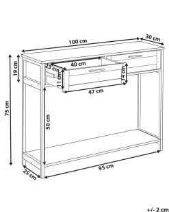 Beliani Konsolipoyta 2 Laatikkoa Musta Opoco Outlet