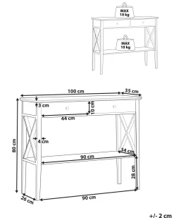 Beliani Konsolipoyta 2 Laatikkoa Musta Avenue Cheap