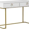Beliani Konsolipoyta 2 Laatikkoa Valkoinen/Kulta Westport Online