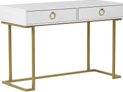 Beliani Konsolipoyta 2 Laatikkoa Valkoinen/Kulta Westport Online