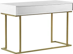 Beliani Konsolipoyta 2 Laatikkoa Valkoinen/Kulta Westport Online