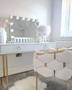 Beliani Konsolipoyta 2 Laatikkoa Valkoinen/Kulta Westport Online