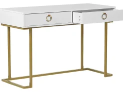 Beliani Konsolipoyta 2 Laatikkoa Valkoinen/Kulta Westport Online