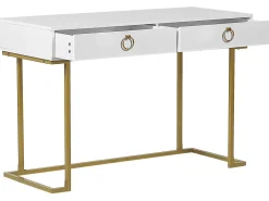 Beliani Konsolipoyta 2 Laatikkoa Valkoinen/Kulta Westport Online