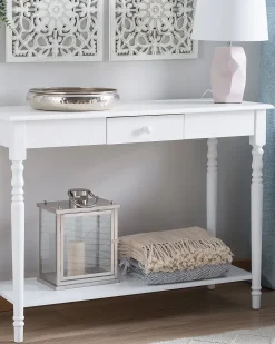 Beliani Konsolipoyta Laatikko Valkoinen Tobago New