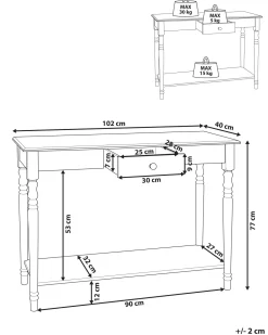 Beliani Konsolipoyta Laatikko Valkoinen Tobago New