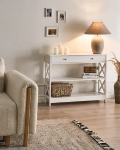 Beliani Konsolipoyta Laatikko Valkoinen Montgomery Best