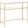 Beliani Konsolipoyta Lasitasolla Rauta Kulta Aline Store