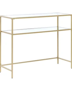 Beliani Konsolipoyta Lasitasolla Rauta Kulta Aline Store