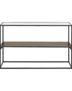 Beliani Konsolipoyta Lasitasolla Tumma Puu/Musta Taos Shop