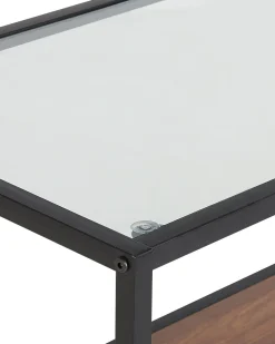 Beliani Konsolipoyta Lasitasolla Tumma Puu/Musta Taos Shop