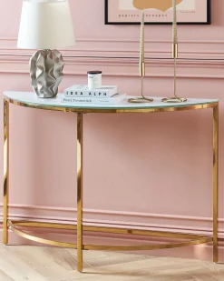 Beliani Konsolipoyta Marmorikuvio Valkoinen/Kulta Orita Flash Sale