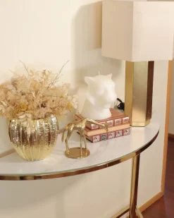 Beliani Konsolipoyta Marmorikuvio Valkoinen/Kulta Orita Flash Sale