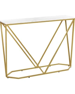 Beliani Konsolipoyta Marmorikuvio Valkoinen/Kulta Hazen Fashion