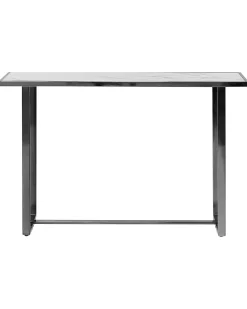 Beliani Konsolipoyta Marmorikuvio Valkoinen/Hopea Plano Store