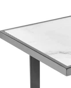 Beliani Konsolipoyta Marmorikuvio Valkoinen/Hopea Plano Store