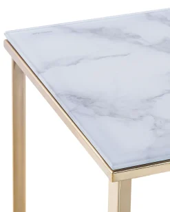 Beliani Konsolipoyta Marmorikuvio Valkoinen/Kulta Royse Sale