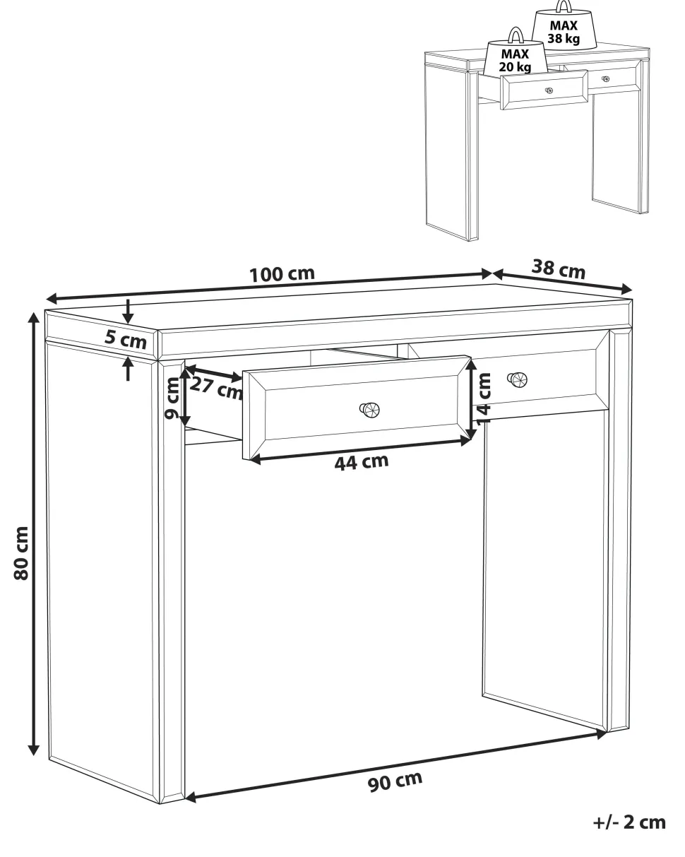Beliani Konsolipoyta Peililasi 2 Laatikkoa Hopea Tilly Best Sale