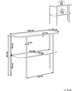 Beliani Konsolipoyta Teras Marmorikuvio Valkoinen/Hopea Calvert Fashion