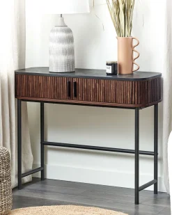 Beliani Konsolipoyta Tumma Puu/Musta Jose Best Sale