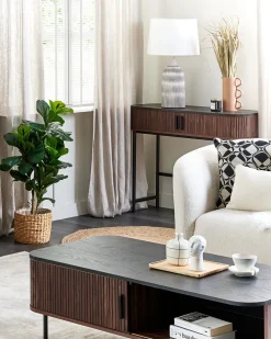 Beliani Konsolipoyta Tumma Puu/Musta Jose Best Sale