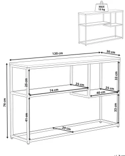 Beliani Konsolipoyta Tumma Puu/Musta Belmont Fashion