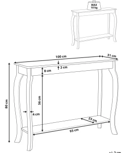 Beliani Konsolipoyta Valkoinen Hartford Fashion