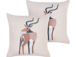 Beliani Koristetyyny Beige 45 X 45 Cm 2 Kpl Abal Best Sale