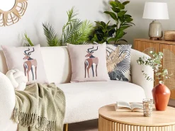 Beliani Koristetyyny Beige 45 X 45 Cm 2 Kpl Abal Best Sale