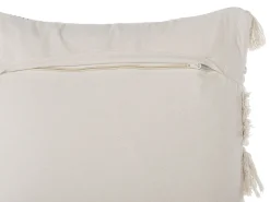 Beliani Koristetyyny Beige Kirjailtu 45 X 45 Cm 2 Kpl Villur Fashion