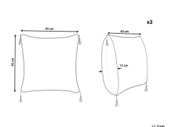 Beliani Koristetyyny Beige/Harmaa 45 X 45 Cm 2 Kpl Blechnum Fashion