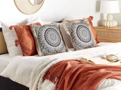 Beliani Koristetyyny Beige/Musta 45 X 45 Cm 2 Kpl Agrimony Discount