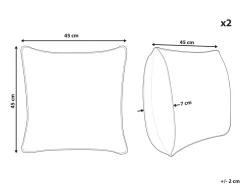 Beliani Koristetyyny Beige/Musta 45 X 45 Cm 2 Kpl Agrimony Discount