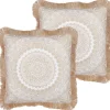 Beliani Koristetyyny Beige/Valkoinen 45 X 45 Cm 2 Kpl Geranium Best