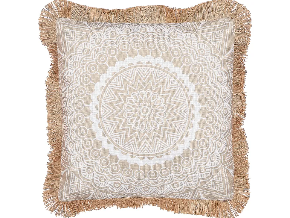 Beliani Koristetyyny Beige/Valkoinen 45 X 45 Cm 2 Kpl Geranium Best