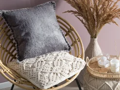 Beliani Koristetyyny Harmaa Kohokuvioitu 45 X 45 Cm Melur New