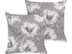 Beliani Koristetyyny Harmaa/Luonnonvalkoinen 45 X 45 Cm 2 Kpl Sophora Shop