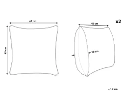 Beliani Koristetyyny Harmaa/Luonnonvalkoinen 45 X 45 Cm 2 Kpl Sophora Shop