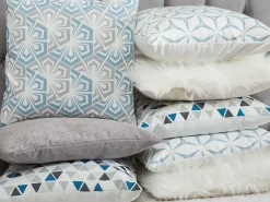 Beliani Koristetyyny Harmaa/Sininen 45 X 45 Cm 2 Kpl Cleome Cheap