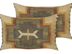 Beliani Koristetyyny Juutti Monivarinen 30 X 50 Cm 2 Kpl Pulicat Shop