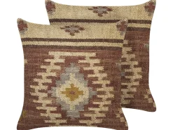 Beliani Koristetyyny Juutti Monivarinen 45 X 45 Cm 2 Kpl Beel Outlet