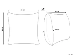 Beliani Koristetyyny Juutti Monivarinen 45 X 45 Cm 2 Kpl Beel Outlet