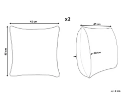 Beliani Koristetyyny Juutti Monivarinen 45 X 45 Cm 2 Kpl Pulicat Best