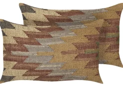 Beliani Koristetyyny Juutti Monivarinen 30 X 50 Cm 2 Kpl Deepor Discount